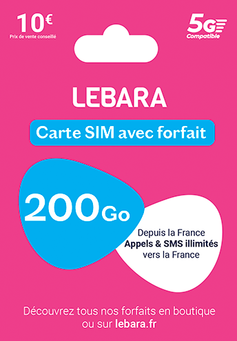 LEBARA SIM 10€ – 200Go
