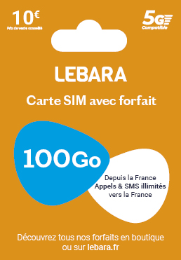 LEBARA SIM 10€ – 100Go